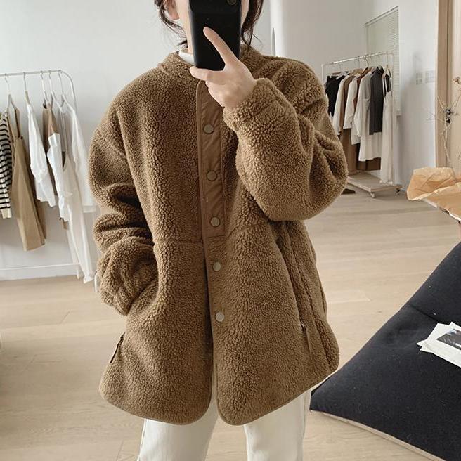 Manteau d'hiver en laine d'agneau pour femme