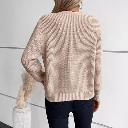 Pull Color Twist Knitted Cardigan For Women