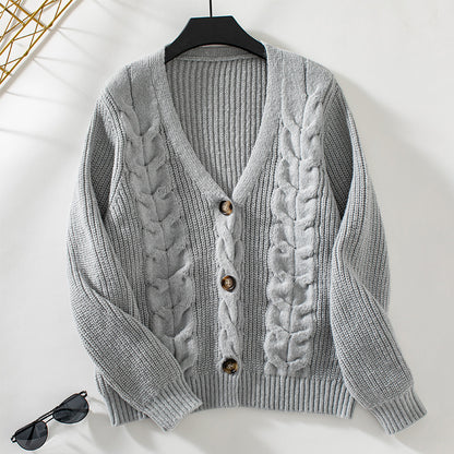 Pull Color Twist Knitted Cardigan For Women